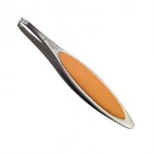 Пинцет для бровей диагональный с мягкой ручкой Mertz A237 