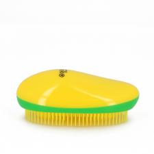 Щетка массажная DEWAL BEAUTY, для легкого расчесывания волос, овальная, цвет желто-зелено-желтый